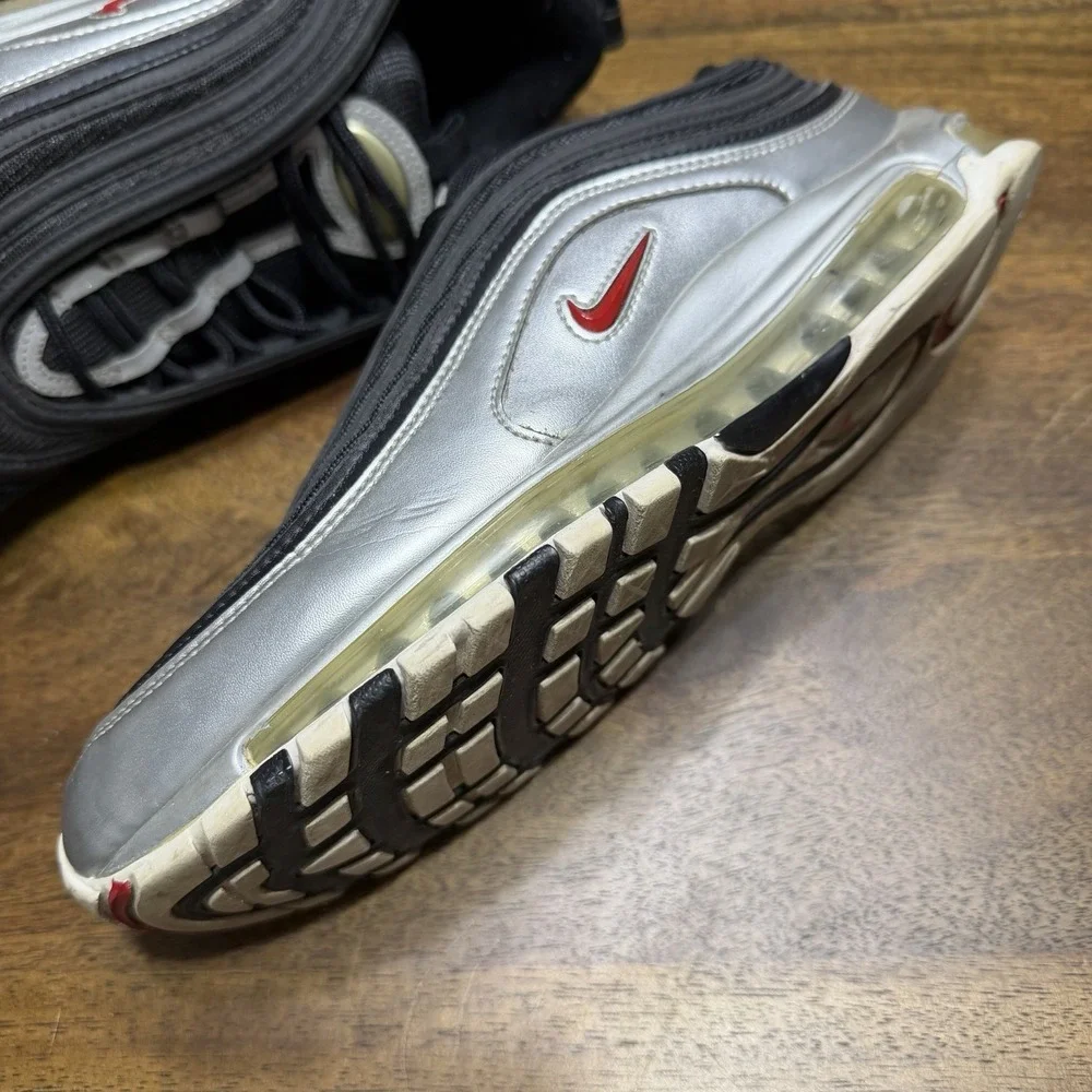 Nike Air Max 97 QS B-Sides Metallic Silver Black Size 10.5 Sneakers AT5458-001